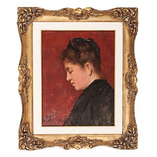 Oil on Canvas Portrait of a Woman, signed Gerome