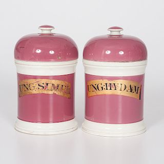 Pair of Porcelain Apothecary Jars 