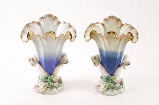 Pair of Old Paris Style Porcelain Vases
