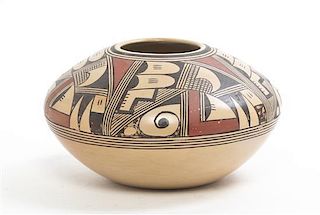 * A Hopi Storage Jar, Verna Nahee, Diameter 9 inches.