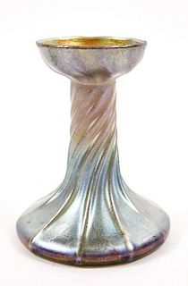 Louis Comfort Tiffany Favrile Glass Candlestick