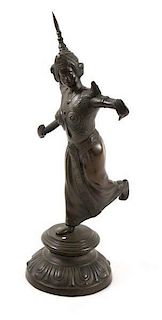 Sino Tibetan Bronze Dancing Figure, Mid 20th C.