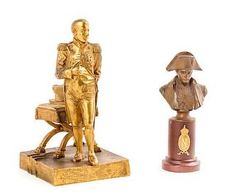 Two French Napoleonic Bronze Figures, Height of first 6 3/8 inches.