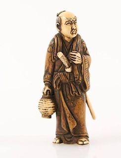 Japanese Carved Ivory Figural Netsuke