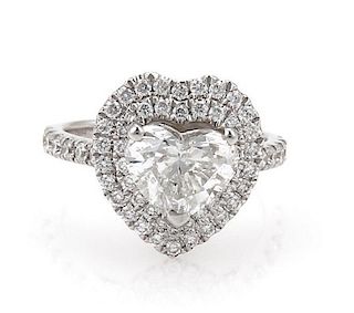 18K 2.07c Solitaire Heart Diamond Engagement Ring