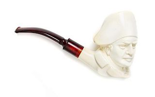 A Napoleonic Meerschaum Pipe, Width overall 7 inches.