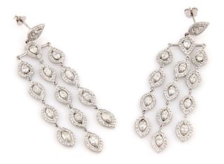 18k White Gold 8.50cts Diamond Chandelier Earrings