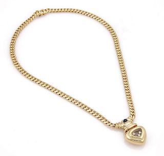 Chopard Happy Diamond Sapphire 18k Heart Necklace