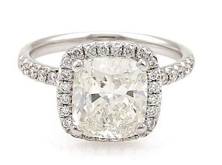 Cushion Cut 3ct Solitaire Diamond Engagement Ring