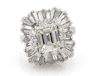 5.44ct Emerald Cut Diamond Platinum Solitaire Ring