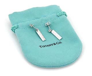 Tiffany & Co Italy 18k White Gold Diamond Earrings