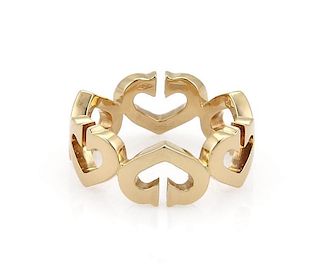 Cartier "C" de Hearts 18k Gold Band Ring