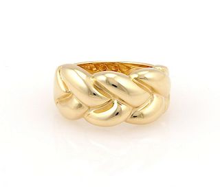Cartier 18k Yellow Gold 10.5mm Woven Designer Ring