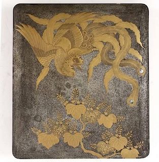Japanese Lacquerware Writing Box, Phoenix Motif