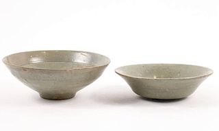 Two Korean Koryo Style Celadon Glazed Bowls