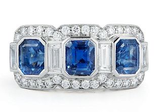 18K Gold 2.89ct. Kashmir Sapphire Diamond Ring