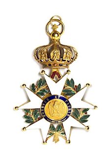 A French Second Empire Legion of Honor Medal, Height 3 1/2 inches.