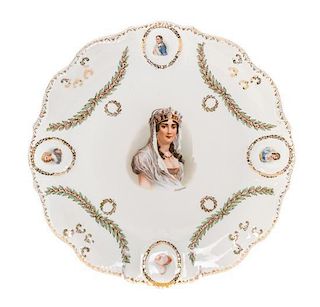 A German Porcelain Charger, Diameter 12 3/4 inches.