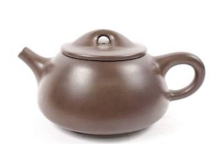 Footed Chinese Yixing Zisha Teapot, Marked