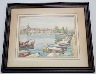 FRENCH WATERCOLOR LITHO - MARC
