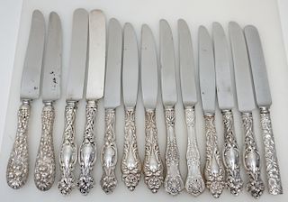 13 ANTIQUE STERLING KNIVES