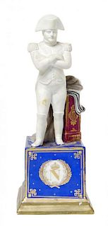 A Paris Style Bisque Porcelain Napoleonic Figure, Height 12 1/8 inches.