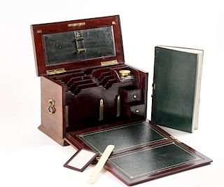 Ladies Mahogany Inlaid Portable Writing Desk