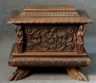 HEAVILY CARVED INDONESIAN WOODEN BOX