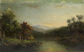 BROWN, A.M. Oil on Canvas. "A View in North Conway