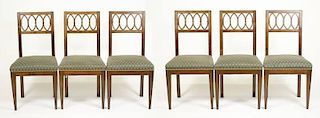 Set of 6 English Regency Style Dining Chairs