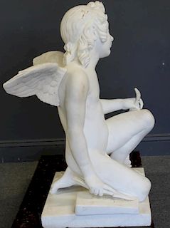 Large & Fine Quality Marble Sculpture Of Cupid.