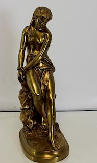 BOYER, P. Large Signed Gilt Bronze Sculpture