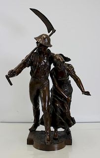 BOUCHER, Alfred. Signed Bronze Sculpture