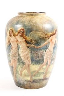 1930 Figural Hand Painted Limoges Porcelain Vase