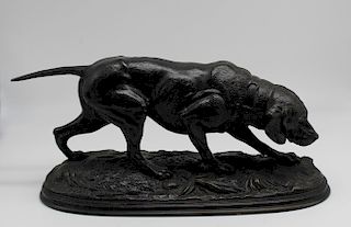 DELABRIERRE,Paul Édouard.Signed Bronze Of A Hound.