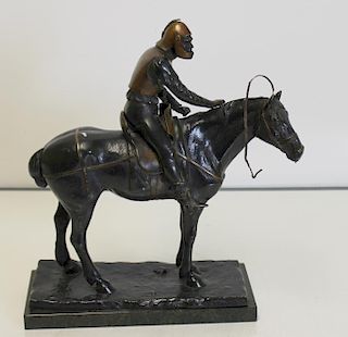 Signed Gilt and patinated Bronze