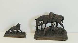 DUBUCAND, Alfred 2 Signed Bronze Sculptures.
