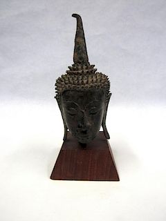 Southeast  Asian Bronze Buddha Head.