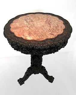 Chinese Marble Top Center Table.
