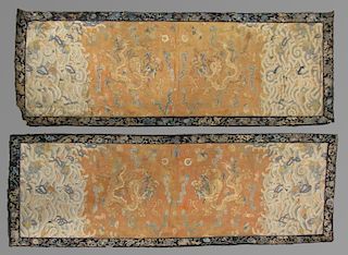 Pair of Chinese Dragon Embroideries