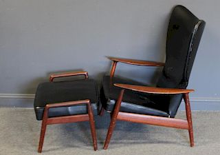 MIDCENTURY. Recliner and Ottoman