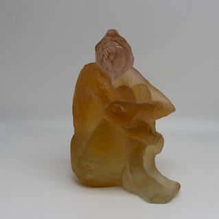DAUM. Signed and Numbered Amber Glass