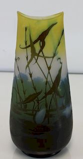 GALLE. Signed Cameo Glass Vase