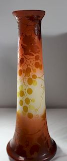 GALLE. Signed Cameo Glass Vase.