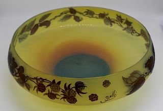 GALLE. Signed Cameo Glass Bowl.