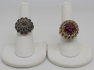 JEWELRY. 18kt Gold and Mughal Style Ring Grouping.