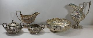 SILVER. Assorted S. Kirk Silver Hollow Ware.