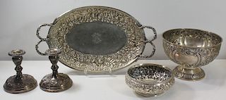 SILVER. American and English Hollow Ware Grouping.
