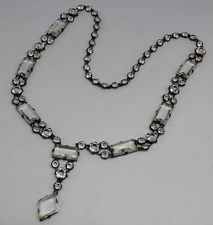 JEWELRY. Austrian .900 Silver and Crystal Necklace