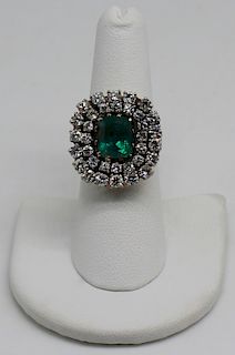 JEWELRY. GIA 3.81 ct Emerald and Diamond Ring.